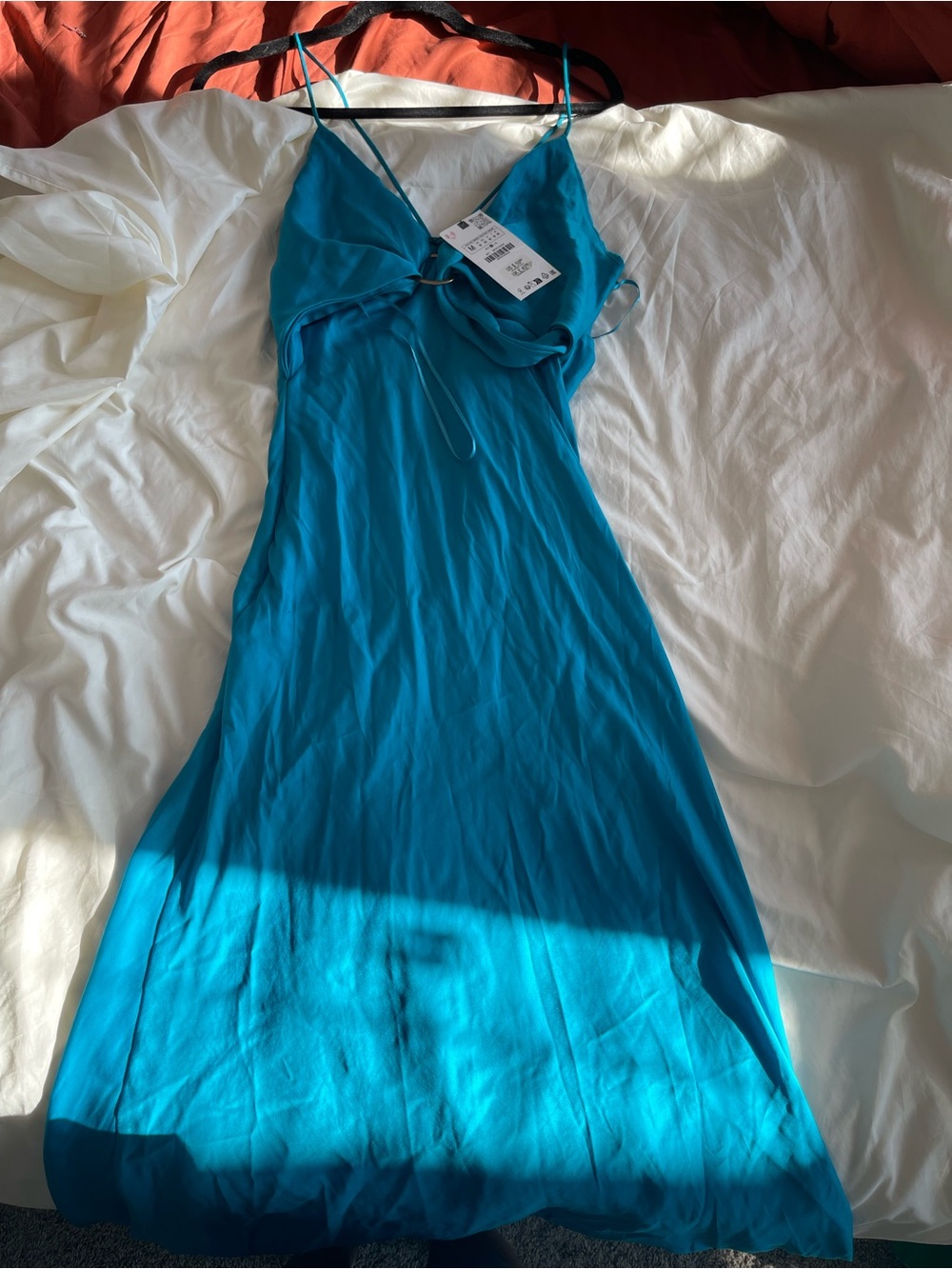 Zara Teal Slip Midi Dress